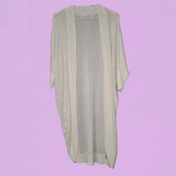 Pink Rose - High-Low Open Cardigan in off white, Ladies Small and - Picture 1 of 5